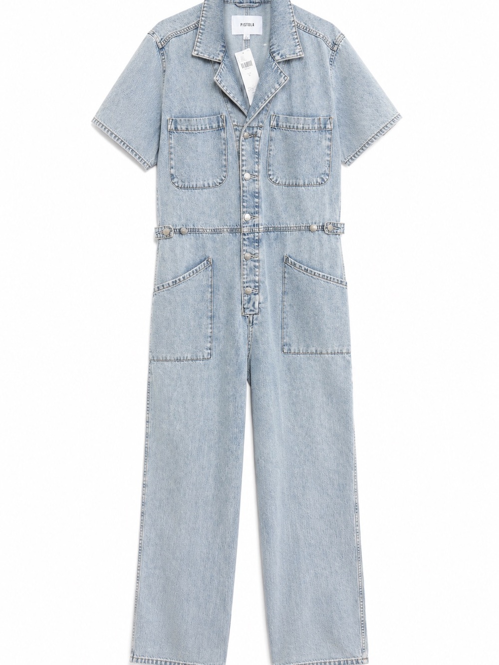 NWT PIstola Grover short sleeved Field Jump suit Breeze denim was size large